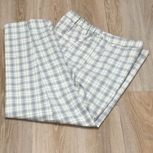 Banana Republic Factory Hayden Taper Pant Neutral Plaid Size 14